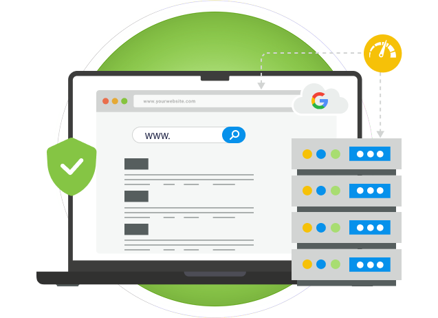 Hosting Maintenance & Support - Enterprise Grade Hosting support graphic with laptop and server