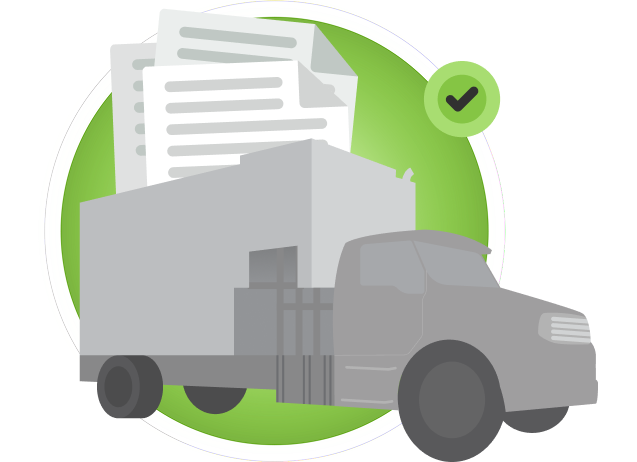 More Local Visibility, More Leads Illustration of Shred Truck supporting industry content