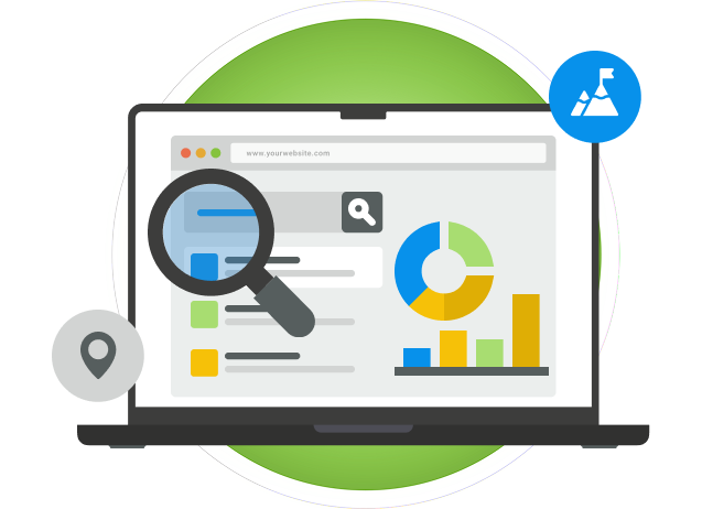 SEO metrics dashboard illustration