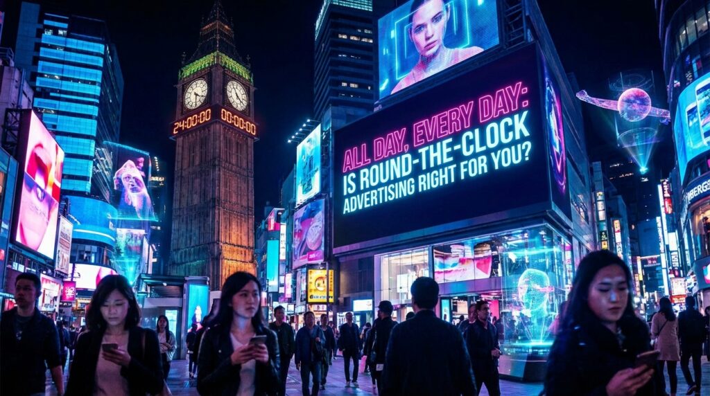 Advertising all day everyday image showing New York's Times Square