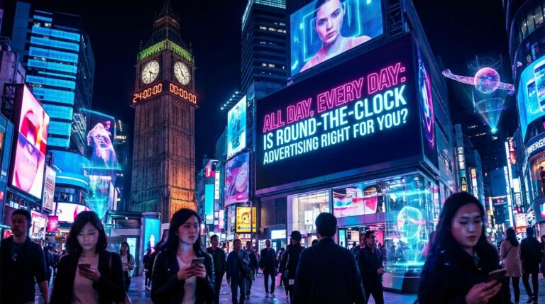 Advertising all day everyday image showing New York's Times Square