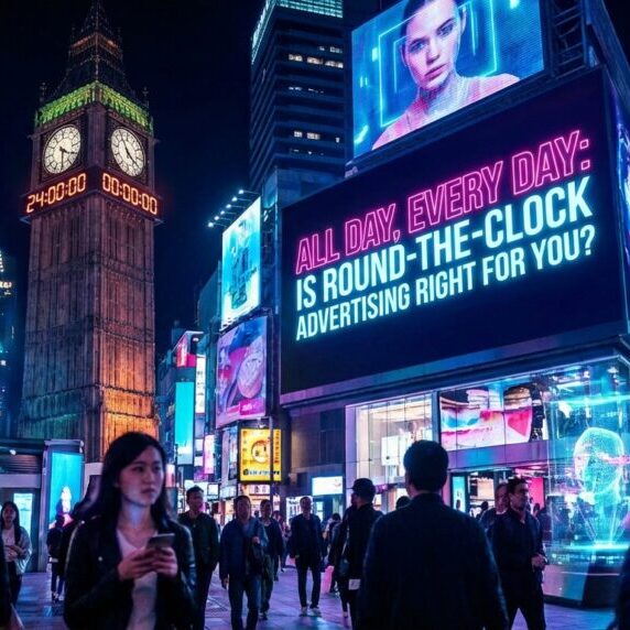 Advertising all day everyday image showing New York's Times Square